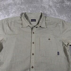 Patagonia Shirt‎ Mens XL Brown Plaid Short Sleeve Button Up Outdoors Hiking